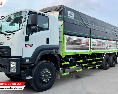  Xe tải Isuzu FVM 1500 15 tấn thùng bạt